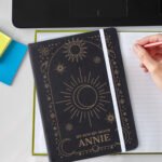 Personalised Celestial Design Black A5 Hardback Notebook