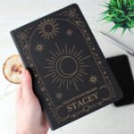 Personalised Celestial Design Black A5 Hardback Notebook - Image 4