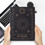 Personalised Celestial Design Black A5 Hardback Notebook - Image 5