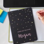 Personalised Starry Design Black A5 Hardback Notebook