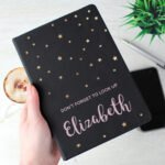 Personalised Starry Design Black A5 Hardback Notebook - Image 5