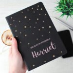 Personalised Starry Design Black A5 Hardback Notebook - Image 2