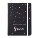 Personalised Starry Design Black A5 Hardback Notebook - Image 4