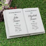 Personalised 'In Loving Memory' Couples Memorial Resin Graveside/Garden Book Ornament - Image 2