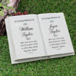 Personalised 'In Loving Memory' Couples Memorial Resin Graveside/Garden Book Ornament - Image 3