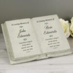 Personalised 'In Loving Memory' Couples Memorial Resin Graveside/Garden Book Ornament - Image 4