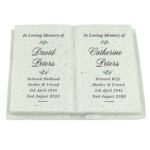 Personalised 'In Loving Memory' Couples Memorial Resin Graveside/Garden Book Ornament - Image 5