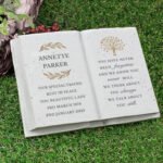 Personalised Any Message Family Tree Design Memorial Resin Graveside/Garden Book Ornament - Image 2