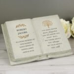 Personalised Any Message Family Tree Design Memorial Resin Graveside/Garden Book Ornament - Image 4