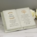 Personalised Any Message Family Tree Design Memorial Resin Graveside/Garden Book Ornament - Image 5