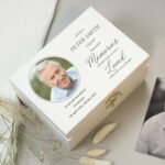 Personalised Any Message Photo Upload Memorial White Wooden Keepsake Box - Image 4