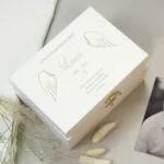 Personalised Angel Wings Motif Memorial White Wooden Keepsake Box - Image 3