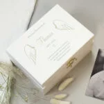 Personalised Angel Wings Motif Memorial White Wooden Keepsake Box - Image 6