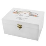 Personalised Elephant & Rainbow Design White Wooden Keepsake Box - Image 5