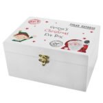 Personalised Santa & Elf Design White Wooden Christmas Eve Box - Image 6