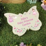 Personalised Any Message Fairy Princess Design Resin Garden Butterfly Ornament