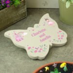 Personalised Any Message Fairy Princess Design Resin Garden Butterfly Ornament - Image 2