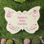 Personalised Any Message Fairy Princess Design Resin Garden Butterfly Ornament - Image 3