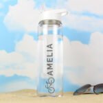 Personalised Bicycle Motif Plastic Water Bottle - Image 2