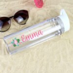 Personalised Flamingo Motif Plastic Water Bottle - Image 3