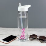 Personalised Pink Name Plastic Water Bottle - Image 3