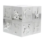 Personalised Any Message ABC Design Silver Plated Money Box - Image 5