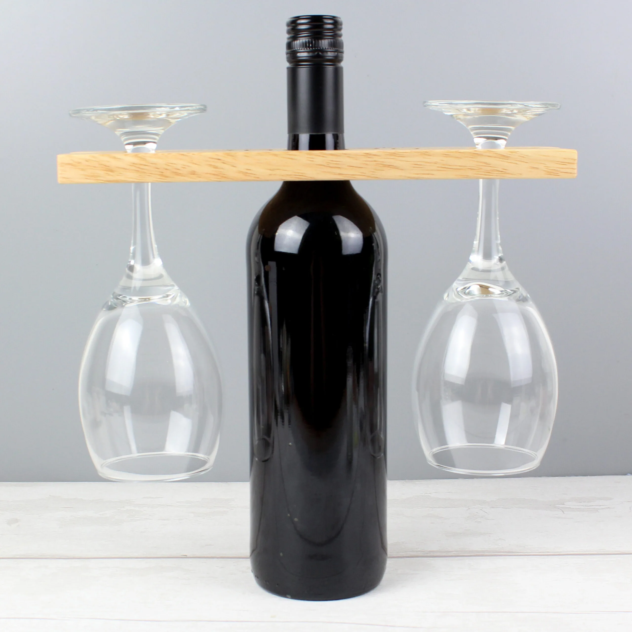 Personalised Year & Message Wooden Wine Glass & Bottle Holder - Image 2