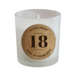 Personalised Birthday Cork Label Design Scented Frosted Glass Jar Candle - Image 4