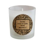 Personalised Floral Cork Label Design Scented Frosted Glass Jar Candle - Image 5