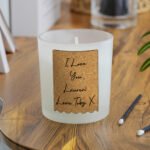 Personalised Any Message Cork Label Design Scented Frosted Glass Jar Candle - Image 3