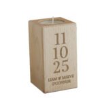 Personalised Anniversary Date Wooden Tea Light Candle Holder - Image 4