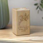 Personalised Floral Bouquet Motif Wooden Tea Light Candle Holder - Image 3