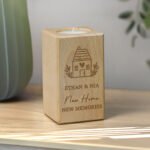 Personalised New Home Motif Wooden Tea Light Candle Holder - Image 3