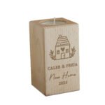 Personalised New Home Motif Wooden Tea Light Candle Holder - Image 4