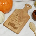 Personalised Pumpkin Design Wooden Paddle Chopping Board - Image 3