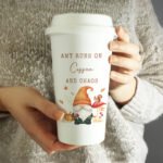 Personalised Autumn Gonk Design Plastic Insulated Reusable Eco Travel Cup - Image 2