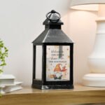 Personalised Autumn Gonk Design Rustic Black Plastic Light-up Lantern