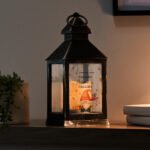 Personalised Autumn Gonk Design Rustic Black Plastic Light-up Lantern - Image 2