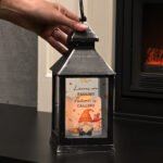 Personalised Autumn Gonk Design Rustic Black Plastic Light-up Lantern - Image 3