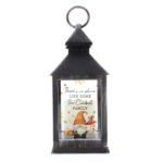 Personalised Autumn Gonk Design Rustic Black Plastic Light-up Lantern - Image 5
