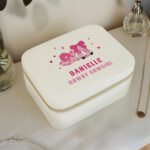 Personalised Pink Cowgirl Design Faux Leather Travel Jewellery Box - Image 5