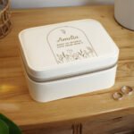 Personalised Floral Arch Design Faux Leather Travel Jewellery Box - Image 4