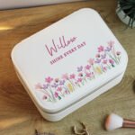 Personalised Floral Design Faux Leather Travel Jewellery Box - Image 4