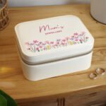 Personalised Floral Design Faux Leather Travel Jewellery Box - Image 5