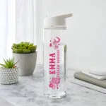 Personalised Pink Cowgirl Design Plastic Water Bottle - Image 3