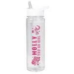 Personalised Pink Cowgirl Design Plastic Water Bottle - Image 4