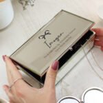 Personalised Any Message Bow Motif Mirrored Glass Jewellery Box - Image 2