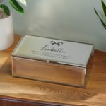 Personalised Any Message Bow Motif Mirrored Glass Jewellery Box - Image 3