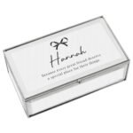 Personalised Any Message Bow Motif Mirrored Glass Jewellery Box - Image 5