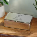 Personalised Any Message Floral Design Mirrored Glass Jewellery Box - Image 3